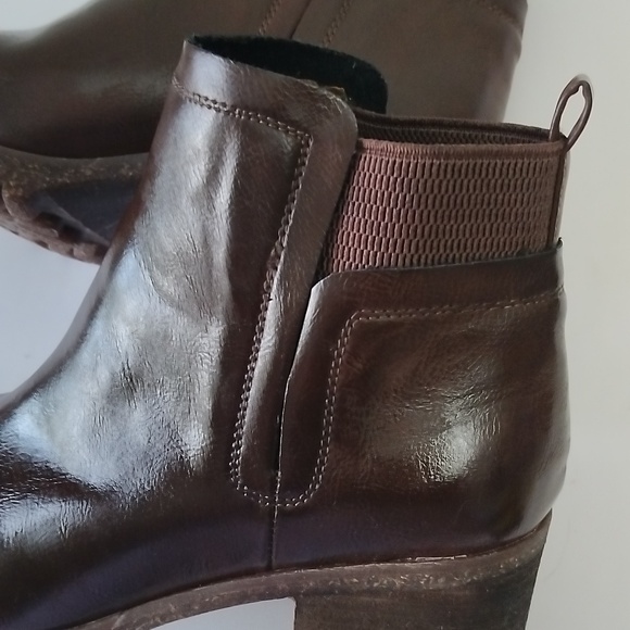 KORKS Size 11 Elsie Brown Pull On Platform Chunky Heel Ankle Boots 🍁 - Picture 4 of 9